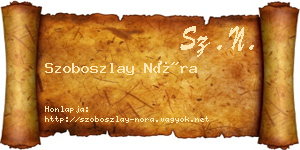 Szoboszlay Nóra névjegykártya